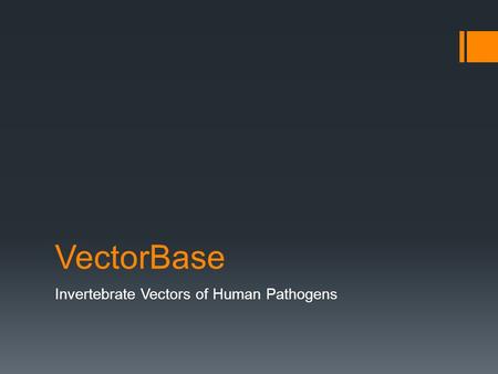 VectorBase Invertebrate Vectors of Human Pathogens.