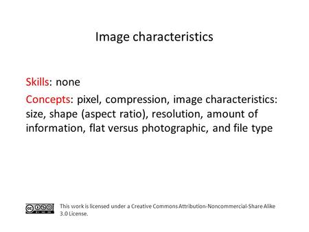 Image characteristics