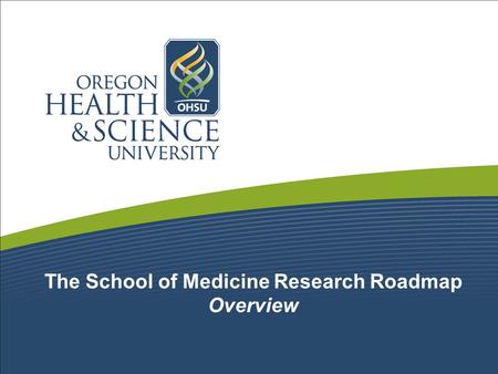 The School of Medicine Research Roadmap Overview.