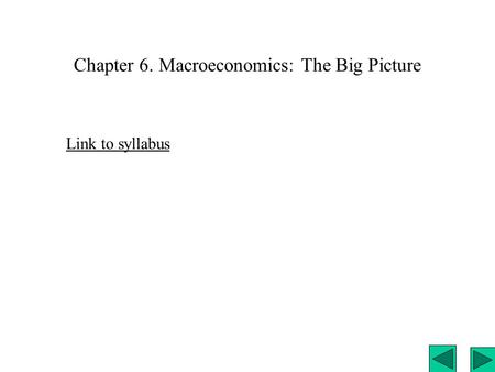 Chapter 6. Macroeconomics: The Big Picture Link to syllabus.
