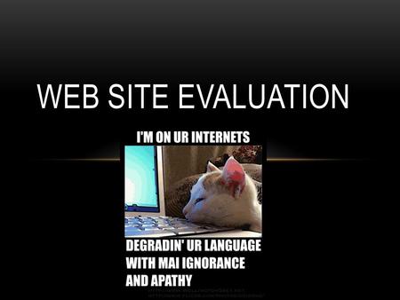 WEB SITE EVALUATION. LIBRARY VS. INTERNET See handout.