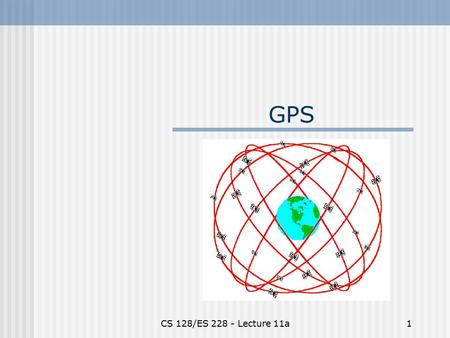 CS 128/ES 228 - Lecture 11a1 GPS. CS 128/ES 228 - Lecture 11a2 Global Positioning System www.usace.army.mil.