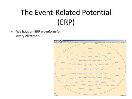 The Event-Related Potential (ERP) We have an ERP waveform for every electrode.