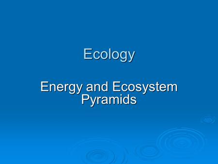 Ecology Energy and Ecosystem Pyramids. September 27, 2010  FRQ’s are due  We will grade… in class  Tests were correct, A and B re scanned  You may.