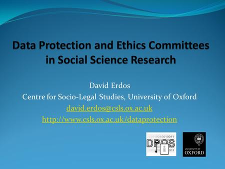 Data Protection and Ethics Committees in Social Science Research