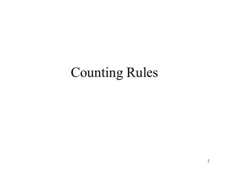 1 Counting Rules. 2 The probability of a specific event or outcome is a fraction. In the numerator we have the number of ways the specific event can occur.