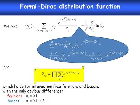 Fermi-Dirac distribution function