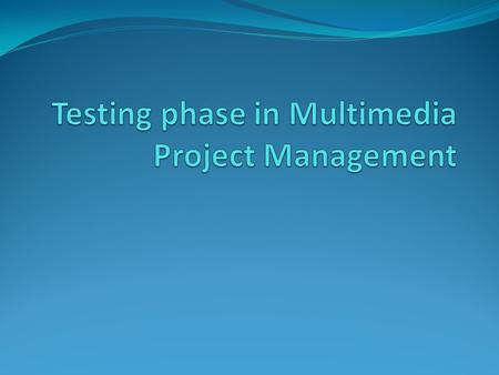 Introduction Testing is examining the project performance according to the specifications that have been agreed. This will include the robustness of the.