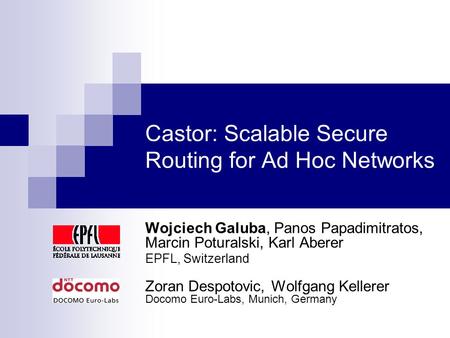 Castor: Scalable Secure Routing for Ad Hoc Networks