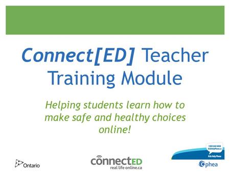 Connect[ED] Teacher Training Module