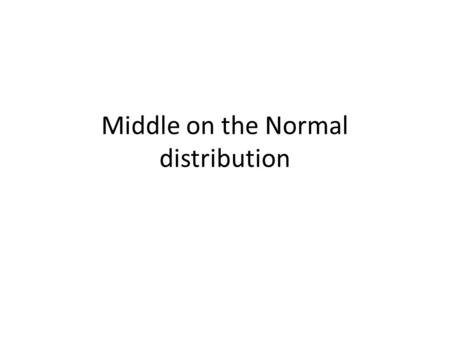 Middle on the Normal distribution. Z -1.28 0 1.28.1003.8997.8997 -.1003 =.7994 1 -.8997 =.1003 What is going on here? It is just an exercise in using.