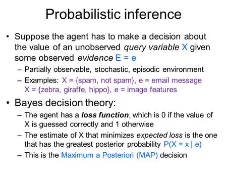 Probabilistic inference