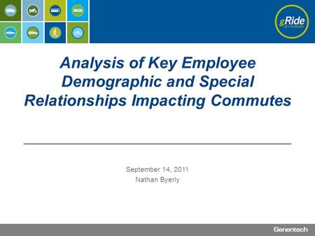 September 14, 2011 Nathan Byerly Analysis of Key Employee Demographic and Special Relationships Impacting Commutes.