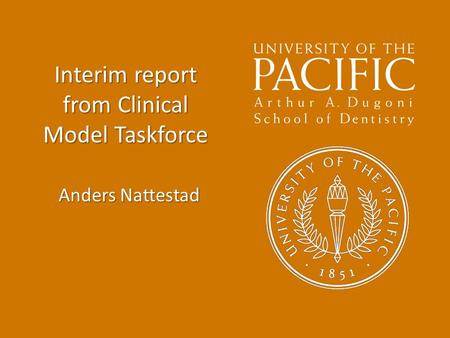 Interim report from Clinical Model Taskforce Anders Nattestad.