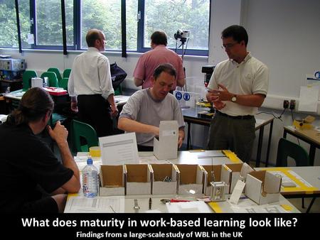 What does maturity in work-based learning look like? Findings from a large-scale study of WBL in the UK.
