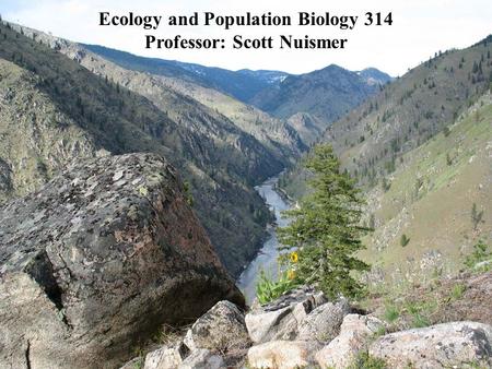 Ecology and Population Biology 314 Professor: Scott Nuismer.