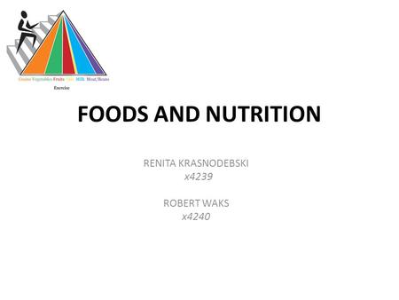 FOODS AND NUTRITION RENITA KRASNODEBSKI x4239 ROBERT WAKS x4240.