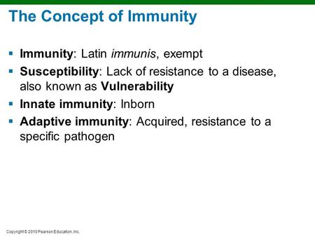 The Concept of Immunity