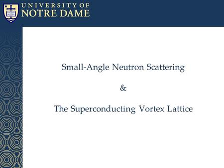 Small-Angle Neutron Scattering & The Superconducting Vortex Lattice