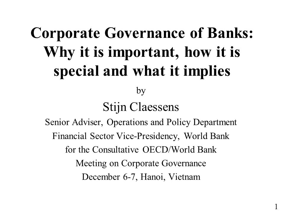 Improving Business Behaviour Why We Need Corporate Governance Oecd