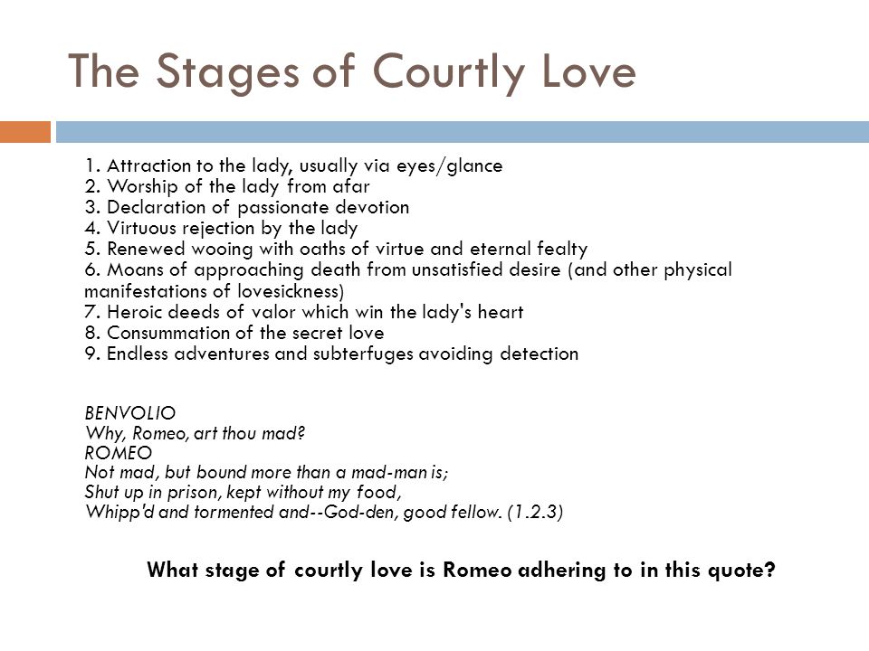 The Stages Of Courtly Love