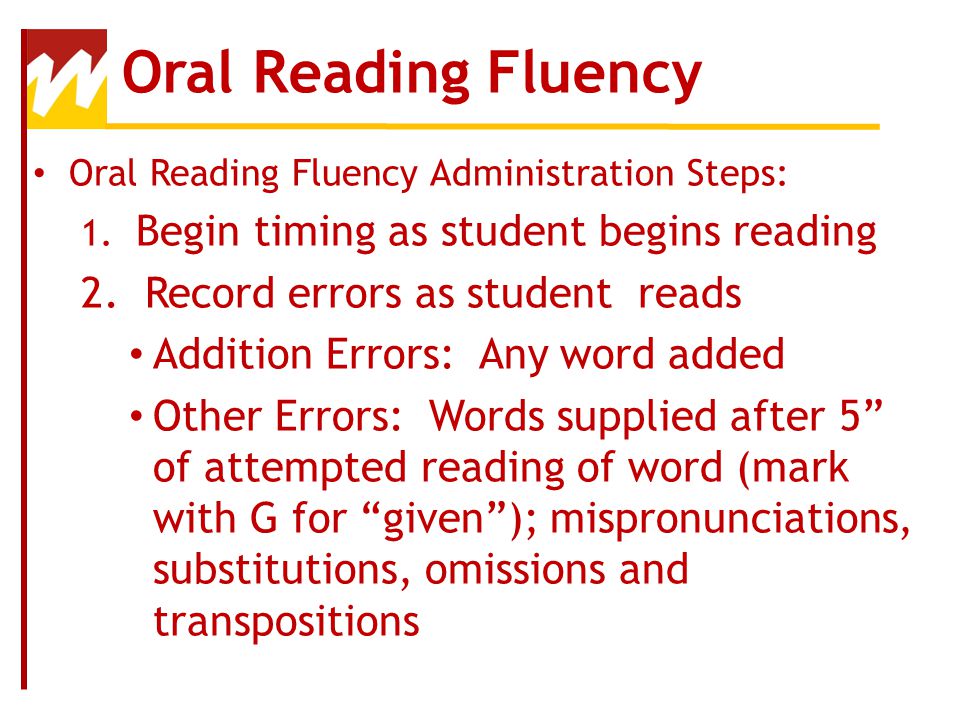 Oral Reading Errors 67