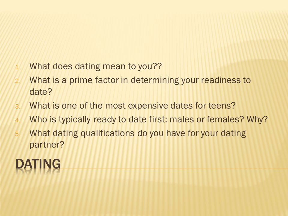 What Does Dating Mean