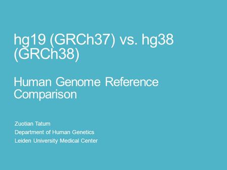 hg19 (GRCh37) vs. hg38 (GRCh38) Human Genome Reference Comparison