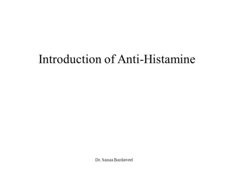 Introduction of Anti-Histamine