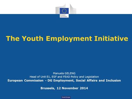 The Youth Employment Initiative