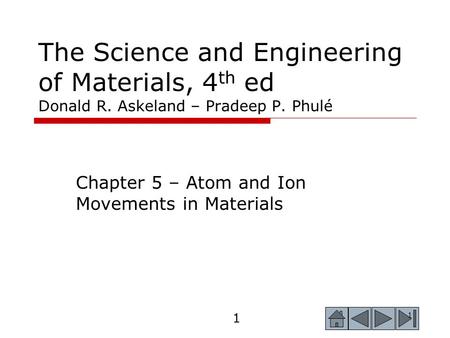Chapter 5 – Atom and Ion Movements in Materials