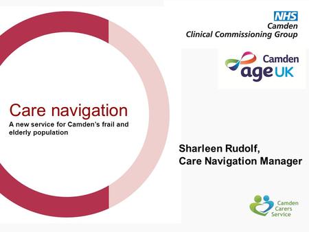 Care navigation A new service for Camden’s frail and elderly population Sharleen Rudolf, Care Navigation Manager.
