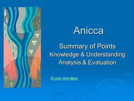 Summary of Points Knowledge & Understanding Analysis & Evaluation