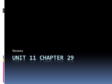 Reviews Unit 11 Chapter 29.
