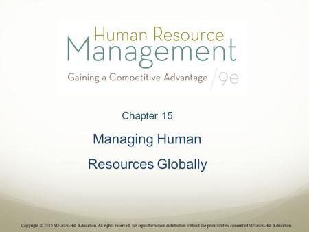 Managing Human Resources Globally Chapter 15