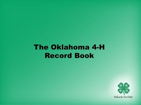 The Oklahoma 4-H Record Book