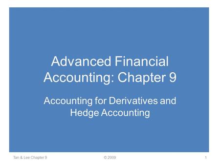 Advanced Financial Accounting: Chapter 9