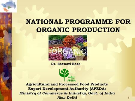 NATIONAL PROGRAMME FOR ORGANIC PRODUCTION