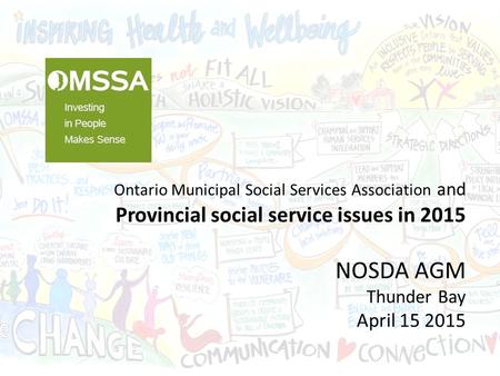Ontario Municipal Social Services Association and Provincial social service issues in 2015 NOSDA AGM Thunder Bay April 15 2015.