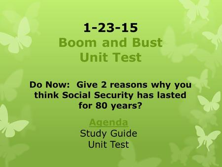 Agenda Study Guide Unit Test