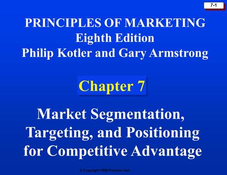 Targeting, and Positioning for Competitive Advantage