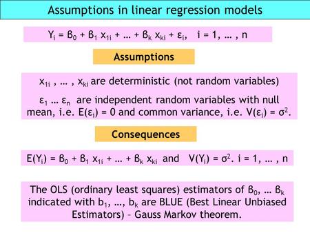 Assumptions in linear regression models