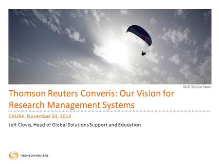 Thomson Reuters Converis: Our Vision for Research Management Systems