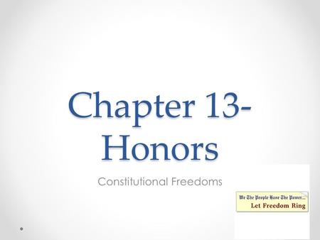 Constitutional Freedoms