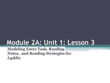 Modeling Entry Task, Reading Notes, and Reading Strategies for Lyddie