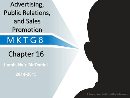 Lamb, Hair, McDaniel Chapter 16 Advertising, Public Relations, and Sales Promotion 2014-2015 1© Cengage Learning 2015. All Rights Reserved.