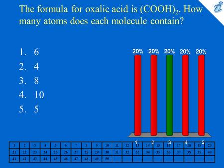 The formula for oxalic acid is (COOH)2