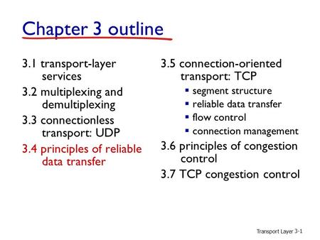 Chapter 3 outline 3.1 transport-layer services
