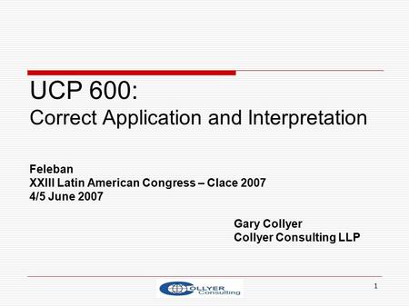 UCP 600: Correct Application and Interpretation Feleban