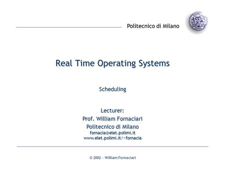 Real Time Operating Systems